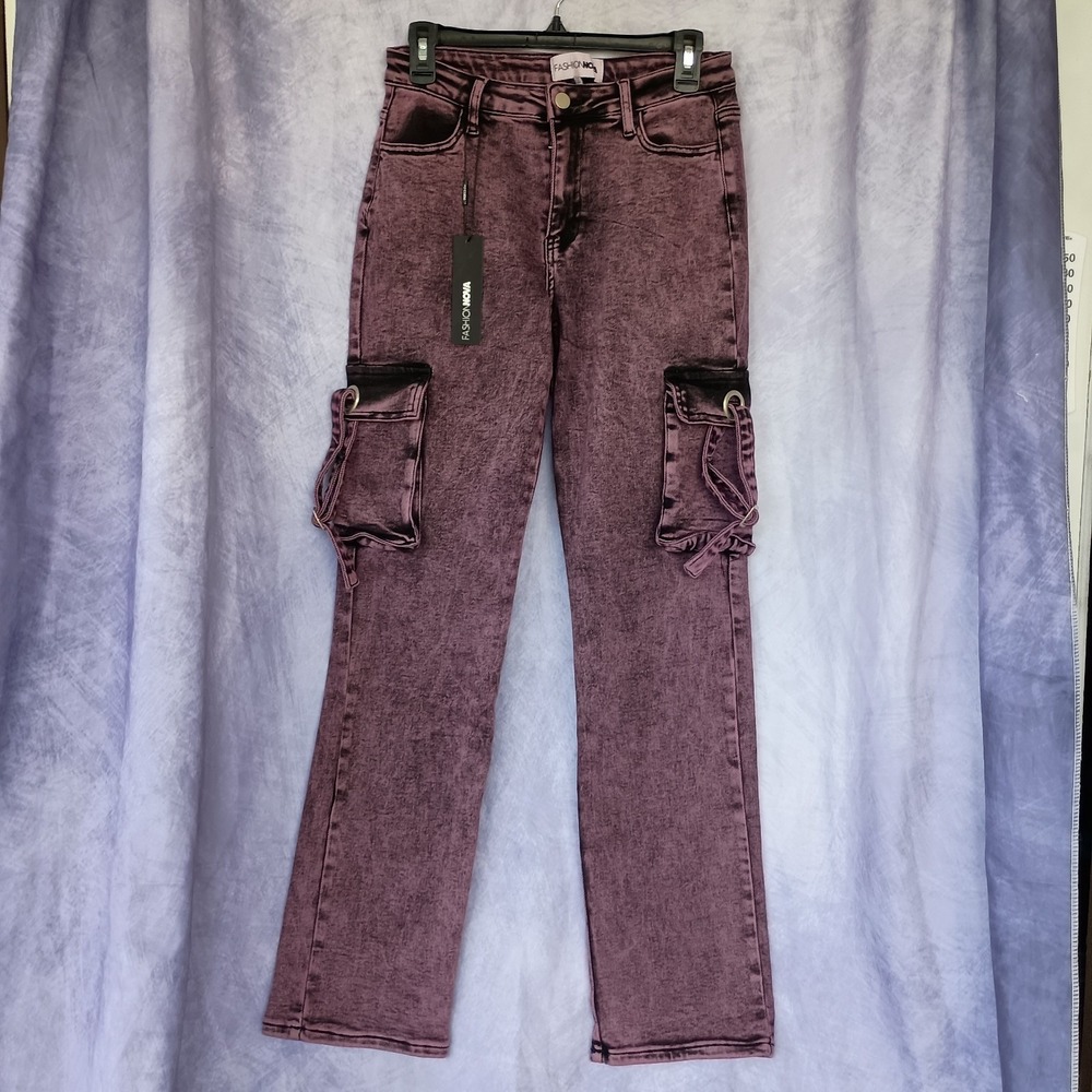 Fashion Nova Back To Back Washed Cargo Pants Purple